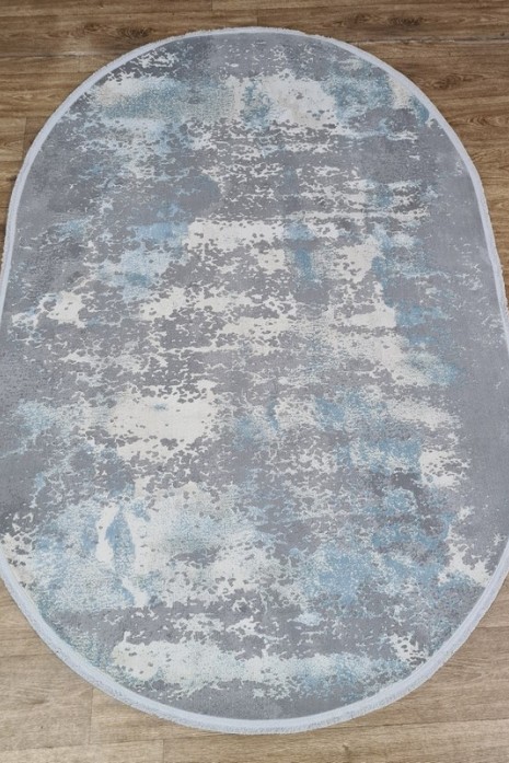 Килим Luxury 06185a blue-d.grey овал